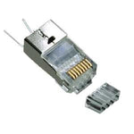 RJ45 Cat.6 Shielded Plug Solid 50Micron 1.5mm dia 3 Prong w/Inserter 100pk - oneprizes.com