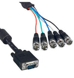 6Ft Super VGA SVGA Cable Shield HD15 Male  to 5 BNC Male w/Ferrite - oneprizes.com