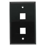 2Port Keystone Wallplate Black Smooth Face - oneprizes.com