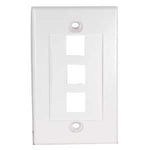 3Port Keystone Wallplate White Decora Type - oneprizes.com