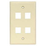 4Port Keystone Wallplate Ivory Smooth Face - oneprizes.com