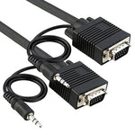35Ft SVGA Cable with 3.5mm Audio, Double Shielded, Monitor Cable - oneprizes.com