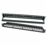 1U 48-Port High Density Blank Patch Panel, w/Cable Management - oneprizes.com