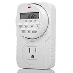 Weekly Digital Time Single 3-Prong Outlet w/ 8 ON/OFF Timer Programming - oneprizes.com