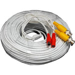 60Ft BNC Male to Male, DC Male to Female Siamese Security Camera Cable White - oneprizes.com