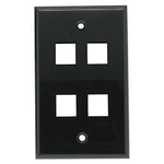 4Port Keystone Wallplate Black Smooth Face - oneprizes.com