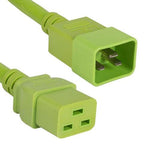2Ft 12AWG 20A 250V Heavy Duty Power Cord Cable (IEC320 C20 to IEC320 C19) Green - oneprizes.com