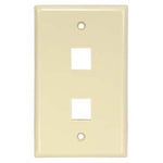 2Port Keystone Wallplate Ivory Smooth Face - oneprizes.com