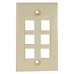 6Port Keystone Wallplate Ivory Decora Type - oneprizes.com