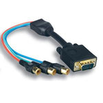 1Ft 3 Mini Coaxial VGA/Video Cable HD15 Male to 3RCA Female - oneprizes.com
