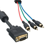10Ft Super VGA SVGA Monitor Cable HD15 Male to RCA Male w/Ferrite Black - oneprizes.com