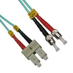 1M SC-ST 10Gb 50/125 OM3 M/M Duplex Fiber Cable Aqua Jacket - oneprizes.com