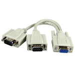 1Ft DB9 Serial Y Cable 1 Female to 2 Male - oneprizes.com