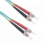 1M ST-ST 10Gb 50/125 OM3 M/M Duplex Fiber Cable Aqua Jacket - oneprizes.com