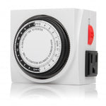 Mechanical Timer 24Hour 3-Prong Dual Outlet ON/OFF Switch - oneprizes.com