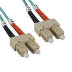 10M SC-SC 10Gb 50/125 OM3 M/M Duplex Fiber Cable Aqua Jacket - oneprizes.com