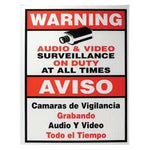 Surveillance Warning Sign English/Spanish Red 7"x9" - oneprizes.com