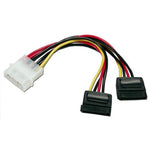 4P Male to 2x SATA 15P "Y" Adapter 8" - oneprizes.com